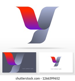 Letter Y logo design vector sign - Stock vector emblem. Business card templates.
