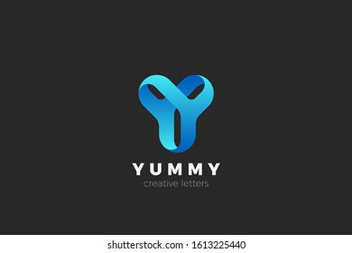 Letter Y Logo design vector template Ribbon Font style Typography.