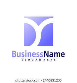 Vector de diseño de logotipo de letra Y. Plantilla de conceptos de logotipo de Creative Initial Y