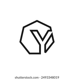 Letter Y logo design vector with universal form and creative idea icon