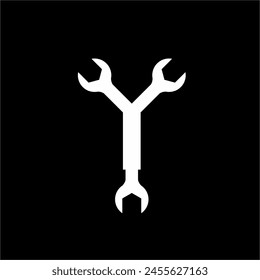 Letter Y logo design with wrench.