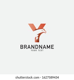 Letter Y logo and eagle design combination