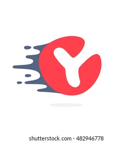 Letter Y logo with fast speed water, fire, energy lines. Vector elements for sportswear, t-shirts, labels or posters.