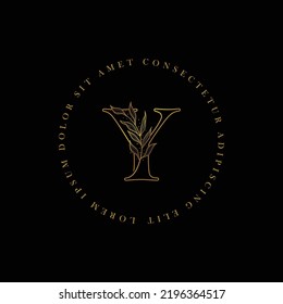 letter Y logo floral logo design. logo for women beauty salon massage cosmetic or spa brand