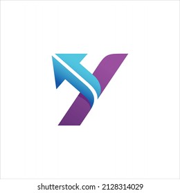 letter y logo formed arrow vector design template