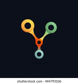 Letter Y logo formed by chain. Connection icon. Vector elements for posters, t-shirts and cards. 