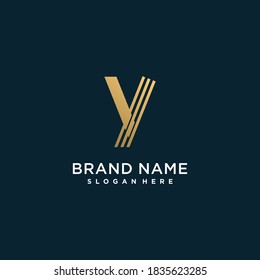 Letter Y logo with golden abstract style Premium Vector part 1