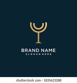 Letter Y logo with golden abstract style Premium Vector part 8