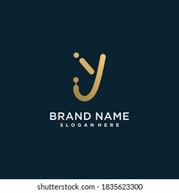 Letter Y logo with golden abstract style Premium Vector part 2