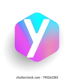 Letter Y logo in hexagon shape and colorful background, letter combination logo design for business and company identity.
