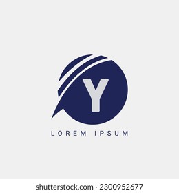Letter Y logo icon, Abstract Techno Circle Initial, vector design concept for technology business identity