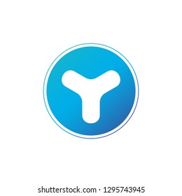 Letter Y logo icon design template element in blue circle. vector illustration isolated on white background.