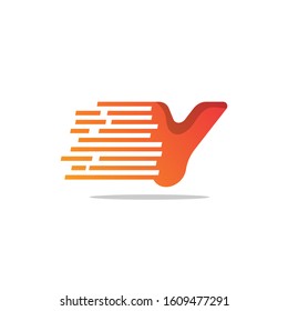 Letter Y logo icon design with pixel line elements