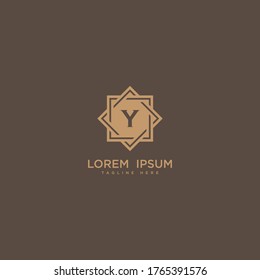 Letter Y logo icon design. Luxury jewelry frame gem edge logotype. Print monogram initials stamp sign symbol