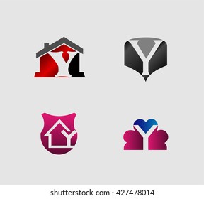 Letter Y logo icon design template elements set, collection
