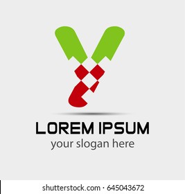 Letter y logo icon design template elements. Vector color sign

