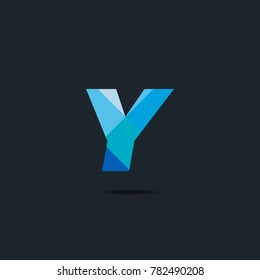Letter Y Logo icon. polygon pattern text. Geometric texture.  Vector element.