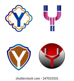 Letter Y logo Icons Set Vector Design 