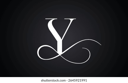Letter y logo with infinity combination. Modern trendy initial luxury y letter logo design. Royal premium letter y logo design vector template.
