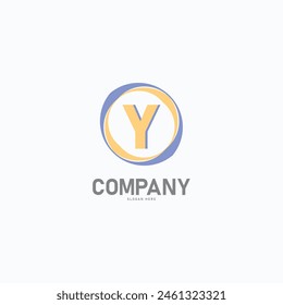Logo de la letra Y. Plantilla inicial de diseño de logotipo de letra plana