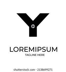 Letter y logo Initial Screw Logo Design Vector Icon Graphic Emblem Illustration Template