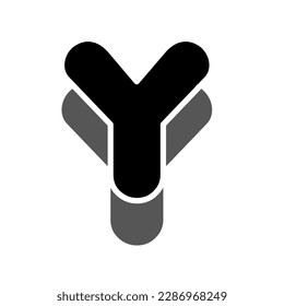 Letter Y Logo Initial two tone color