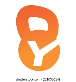 Letter Y Logo With  kettlebell Fitness Gym Logo 