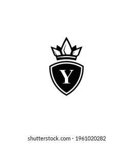 letter Y logo with king crown symbol for company logo icon design.