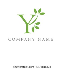 the letter Y logo and the leaves