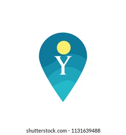 Letter Y Logo Map Point,Check in,Pin maps symbol,Gps icon