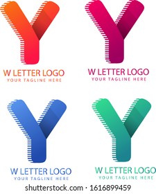 the letter Y logo with a modern color gradation with lines