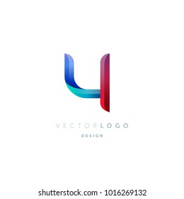 Letter Y logo, multi colour letter icon vector template.

