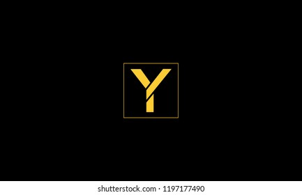 LETTER Y LOGO WITH NEGATIVE SPACE EFFECT IN SQUARE FRAME FOR LOGO DESIGN OR ILLUSTRATION USE