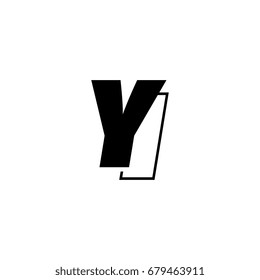 letter Y and I logo overlapping black negative