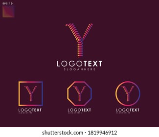Letter Y logo polygon design template elements