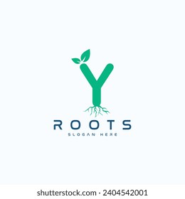 Letter Y Logo with Roots Logo Icon Vector Template