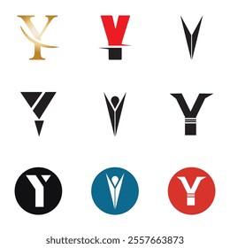 Letter Y Logo Set Design Vector Graphic