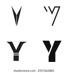 Letter Y Logo Set Design Vector Graphic