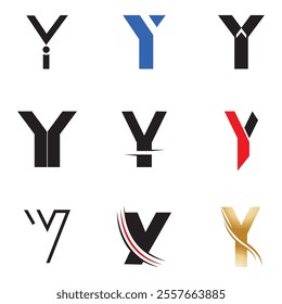 Letter Y Logo Set Design Vector Graphic