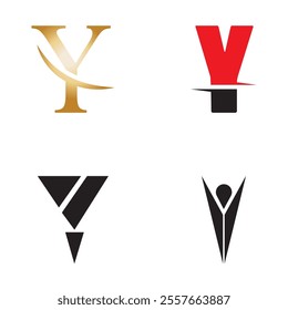 Letter Y Logo Set Design Vector Graphic