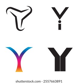 Letter Y Logo Set Design Vector Graphic