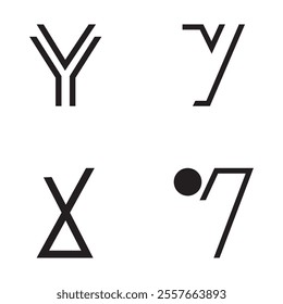 Letter Y Logo Set Design Vector Graphic