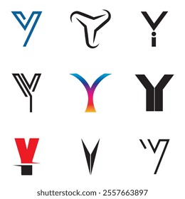 Letter Y Logo Set Design Vector Graphic