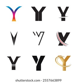 Letter Y Logo Set Design Vector Graphic