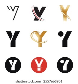 Letter Y Logo Set Design Vector Graphic