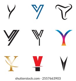 Letter Y Logo Set Design Vector Graphic