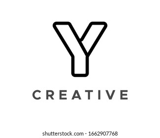 Y-Logo einfach und elegant mit linearem Stil