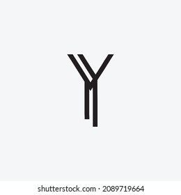 Letter Y Logo Template Abstrakte Vektorgrafik - Lines Logotype Vectordesign Template.