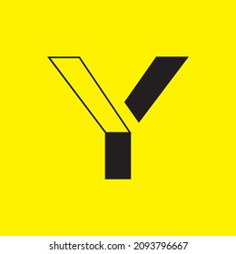 Ilustración de vectores abstractos de la plantilla de logotipo de la letra Y - líneas Plantilla de diseño de vectores de logotipos.