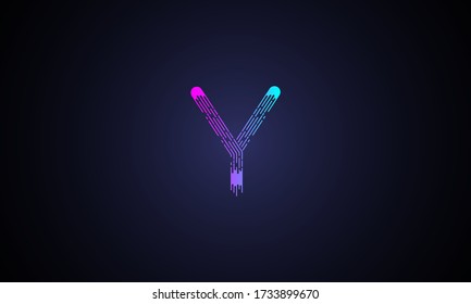 Letter Y logo template with gradient color